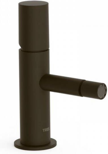 Tres Bidetmengkraan Study Exclusive 1-Knop Uitloop Recht 8 cm Rond Zwart Brons