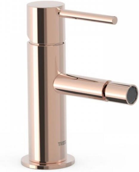 Tres Bidetmengkraan Study Exclusive Hendel Uitloop Recht 8 cm Rond Rosé Goud