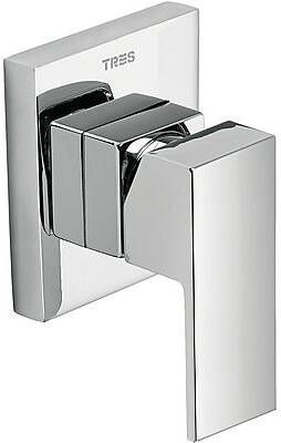 Tres Douchekraan Cuadro | Inbouw | Mengkraan | Excl.Inbouwdeel | 1-weg | Vierkant | Chroom - Foto 2