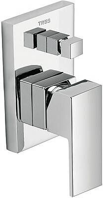 Tres Douchekraan Cuadro | Inbouw | Mengkraan | Excl.Inbouwdeel | 2-weg | Vierkant | Chroom - Foto 2