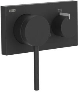 Tres Douchekraan 3V | Inbouw | Mengkraan | Excl.Inbouwdeel | 3-weg | Rond | Zwart mat - Foto 2