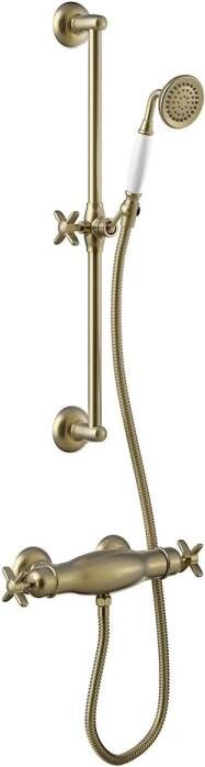 Tres Douchekraan Clasic | Opbouw | Thermostaatkraan | 1-weg | hoh 15 cm | 2-knops | Messing mat - Foto 2