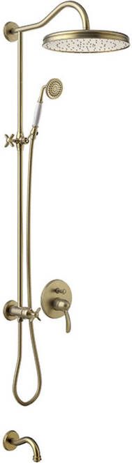 Tres Douchekraanset Clasic Inbouw Mengkraan 3-Wegs Verouderd Messing Mat - Foto 1