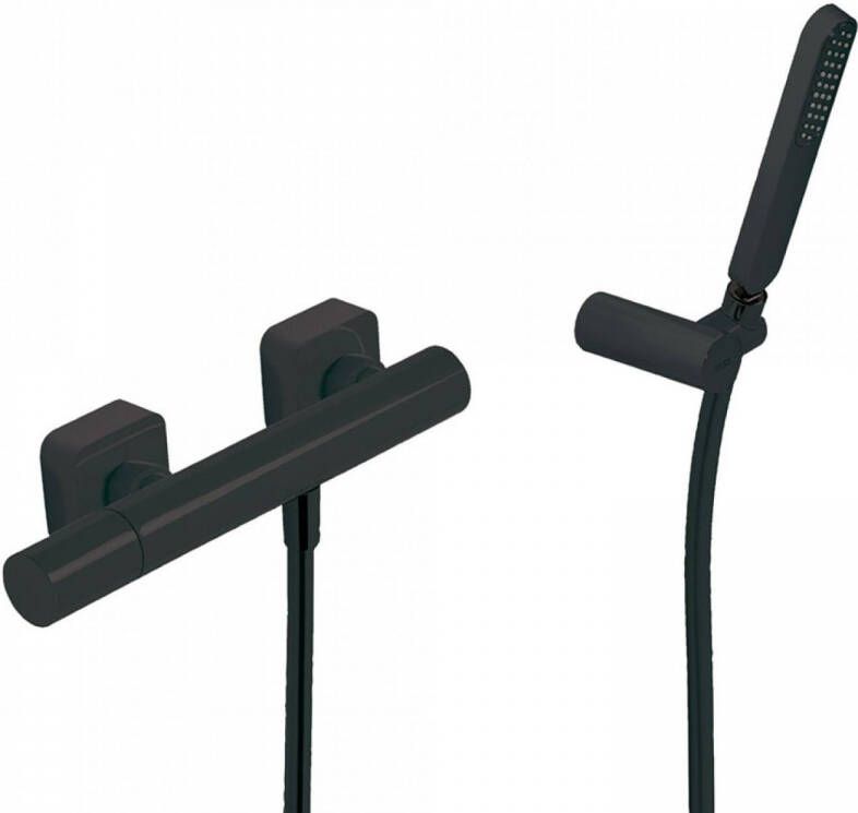 Tres Douchemengkraan Loft met Handdouche 29.2x8 cm Rond Mat Zwart