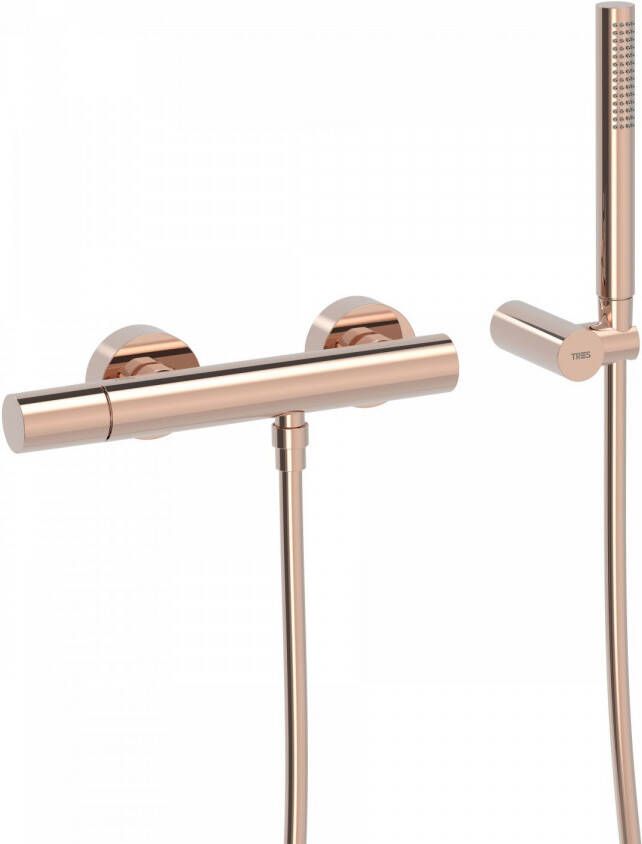 Tres Douchemengkraan Study Exclusive Rond 29 cm met Staafhanddouche Rosé Goud