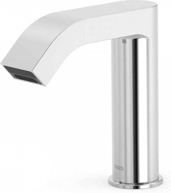 Tres Elektronische Fonteinkraan Tempo Standard Rond met Vierkante Uitloop Chroom