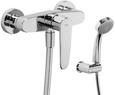 Tres Douchekraan Flat | Opbouw | Mengkraan | 1-weg | hoh 15 cm | 1-hendel | Rond | Chroom - Foto 4