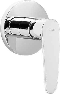 Tres Douchekraan Flat | Inbouw | Mengkraan | Excl.Inbouwdeel | 1-weg | Rond | Chroom - Foto 2