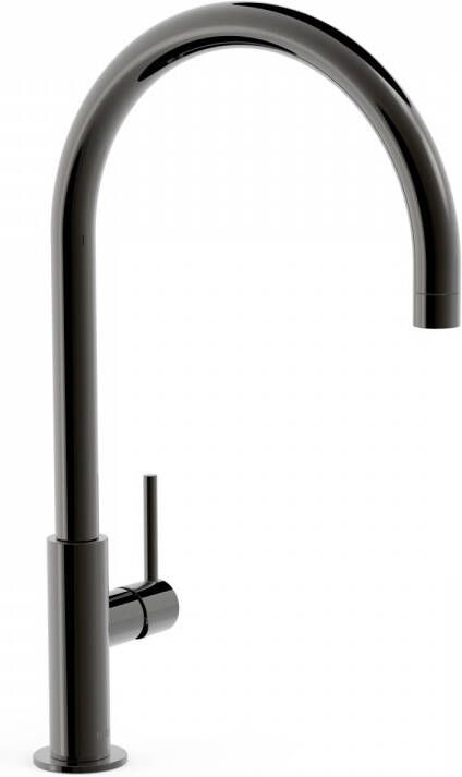 Tres Keukenmengkraan Study Exclusive 1-Hendel Uitloop Gebogen 26 cm Rond Metallic Zwart