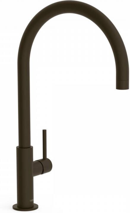 Tres Keukenmengkraan Study Exclusive 1-Hendel Uitloop Gebogen 26 cm Rond Zwart Brons