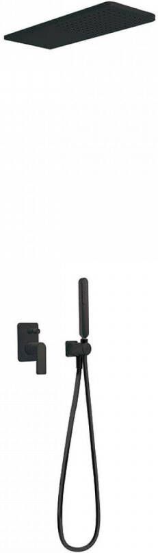 Tres Regendouche Inbouw Loft Mengkraan 16x55 cm Douchekop Rechthoek Mat Zwart