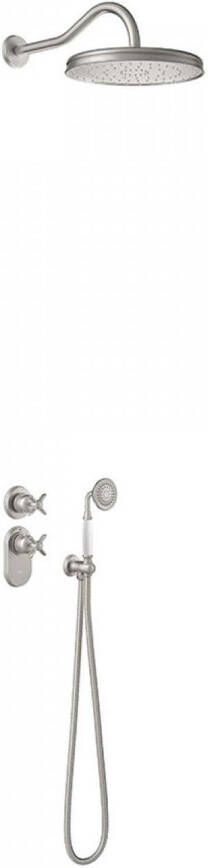 Tres Regendouche set Clasic | Inbouw | Thermostaatkraan | 2-weg | Vintage | RVS look - Foto 4