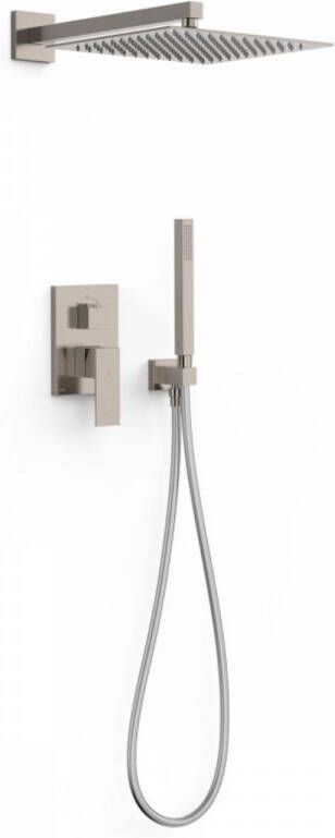 Tres Regendoucheset Inbouw Cuadro Exclusive Met Wandarm en Handdoucheset met Staafhanddouche RVS - Foto 2