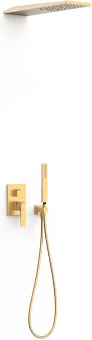 Tres Regendoucheset Inbouw Slim Exclusive Met Wanddouche en Handdoucheset met Staafhanddouche Mat Goud - Foto 1