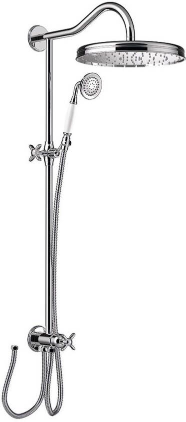 Tres Regendoucheset Opbouw Clasic Incl. Handdouche Kruisgreep Chroom - Foto 2