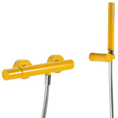 Tres Douchekraan Study | Opbouw | Mengkraan | 1-weg | hoh 15 cm | 1-knop | Rond | Geel - Foto 3