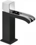 Tres Wastafelmengkraan Cuadro Exclusive Draaiknop Uitloop Gebogen 17 cm met Open Waterval Vierkant Chroom Wit - Thumbnail 2