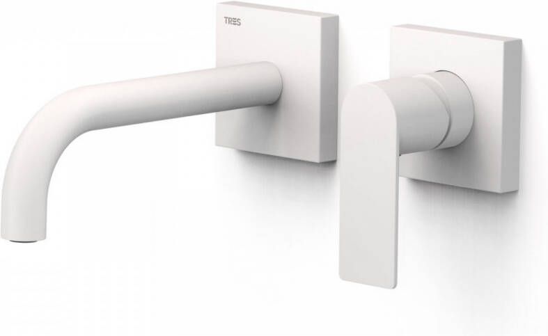 Tres Wastafelmengkraan Inbouw Loft Colors Gebogen Uitloop 18 cm Mat Wit