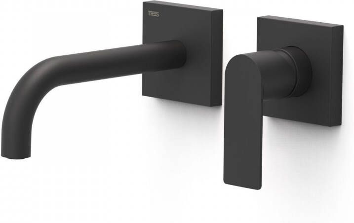 Tres Wastafelmengkraan Inbouw Loft Colors Gebogen Uitloop 18 cm Mat Zwart