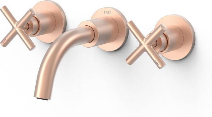 Tres Wastafelmengkraan Inbouw Mont Blanc 3-Gats Mat Roze Goud