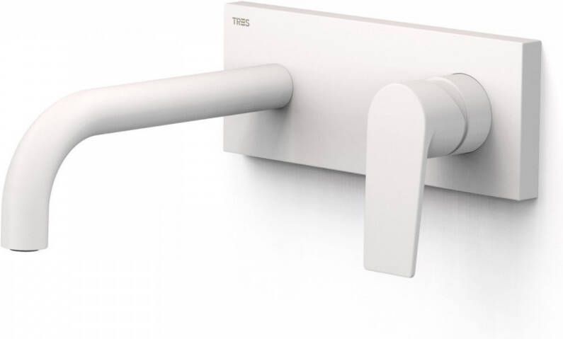 Tres Wastafelmengkraan Inbouw Project Gebogen Uitloop 18 cm Mat Wit