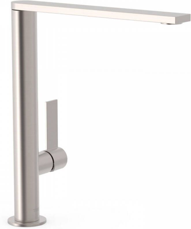 Tres Wastafelmengkraan Project 1-Hendel Uitloop Recht 28 5 cm Rond RVS