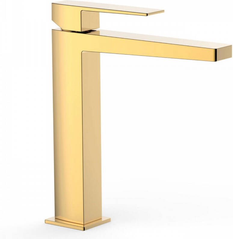 Tres Wastafelmengkraan Slim Exclusive Vierkant met Hendel Goud