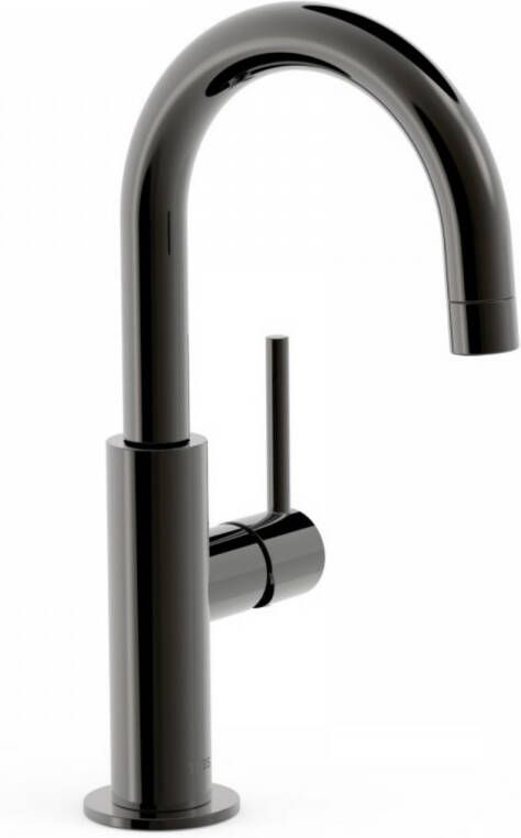 Tres Wastafelmengkraan Study Exclusive 27 5 cm met Hendel Uitloop Gebogen Rond Metallic Zwart