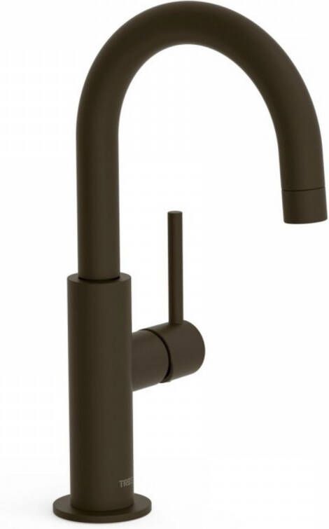Tres Wastafelmengkraan Study Exclusive 27 5 cm met Hendel Uitloop Gebogen Rond Zwart Brons