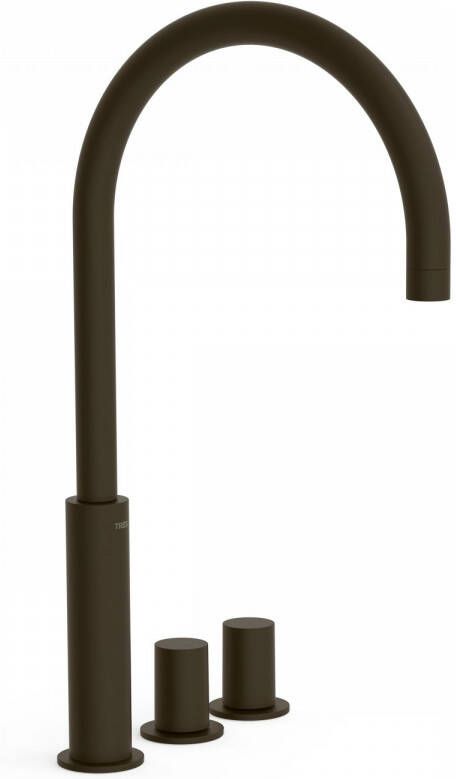 Tres Wastafelmengkraan Study Exclusive Tweeknops Uitloop Gebogen 29 5 cm Zwart Brons