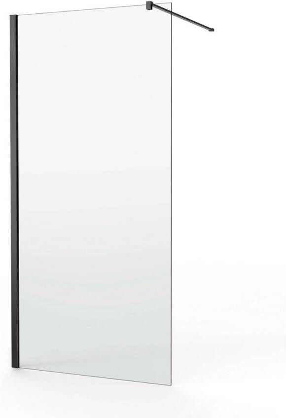 Go by Van Marcke Inloopdouche Van Marcke Go Linard 140x200 cm 8 mm EasyClean Profielloos Zwart