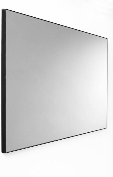 Van Marcke Wandspiegel Frame Zonder Verlichting 80x70 cm Glas En Zwart Aluminium Kader