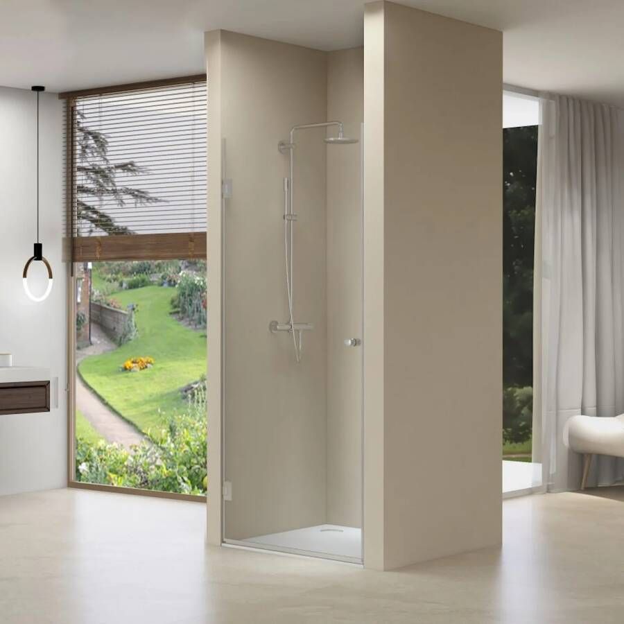 Van Rijn Products ST01 Nisdeur 100x200cm helder clearglas dikte 8mm incl. dichtingen zwart ST01LP100100ZW - Foto 2