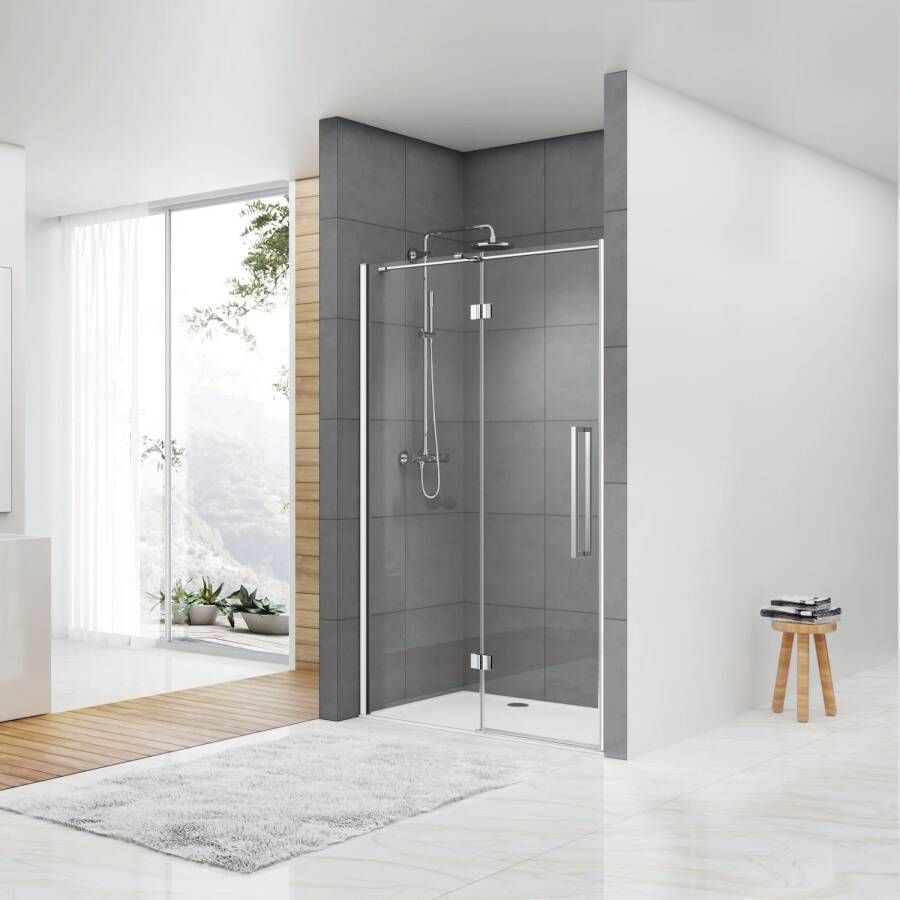 Van Rijn Nisdeur ST05 Draaideur Met Vaste Wand 140x200 cm 8 mm Chroom
