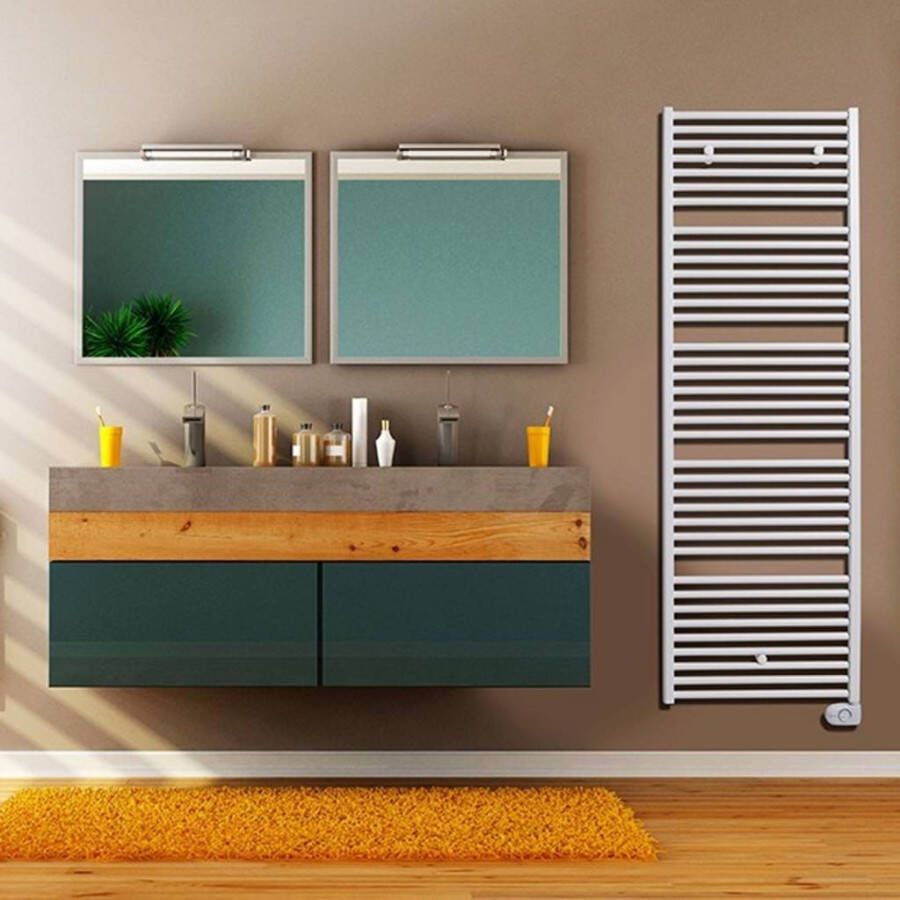 VASCO Comfort Collection Bathline BB EL elektrische radiator 1000W wandmodel verticaal schakelklok hxbxd 1714x500x34mm wit