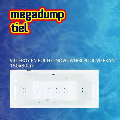 Villeroy en Boch O.Novo Whirlpool Vierkant 180X80X48 cm Sportpakket Deluxe