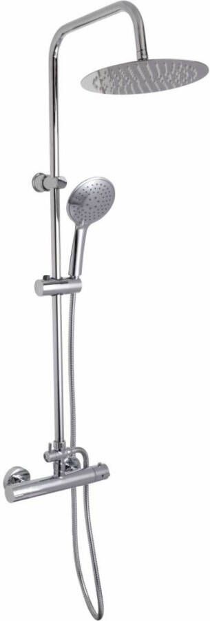 GO by Van Marcke Cocoon douchesysteem rond regendouche handdouche thermostatische kraan chroom SH2918