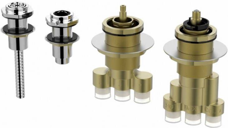 Wiesbaden Caral 4-gats thermostatische badrandcombinatie geborsteld staal - Foto 7