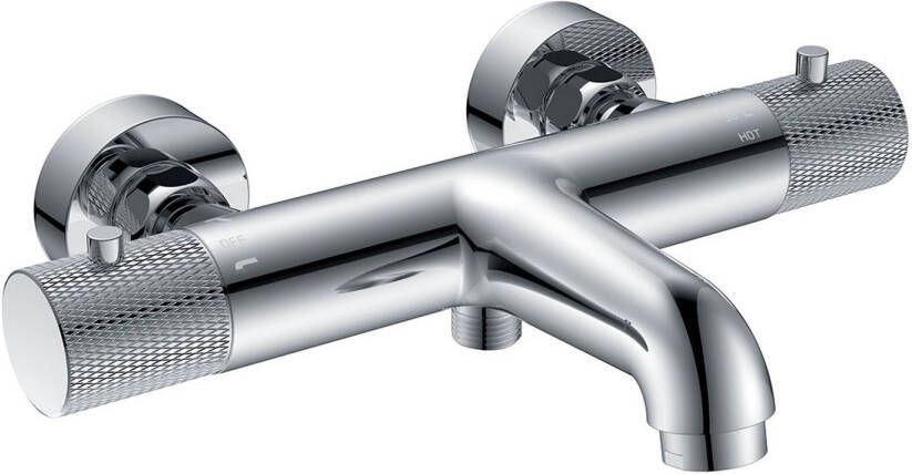 Wiesbaden Ribbd thermostatische badmengkraan hartafstand 15 cm chroom