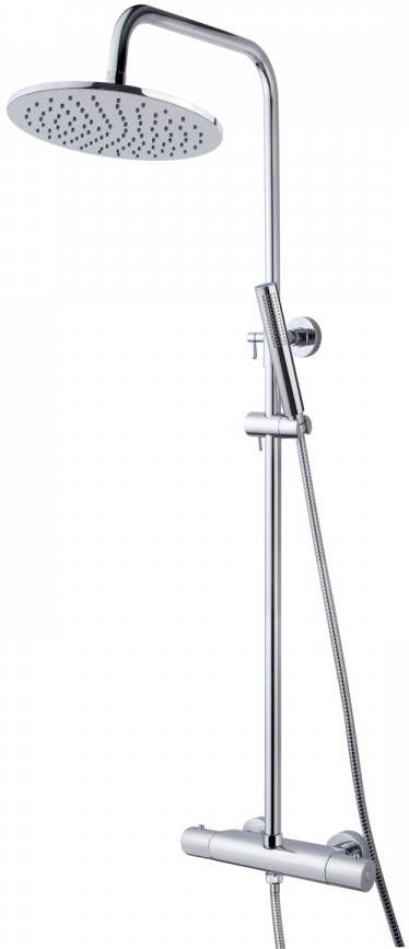 Wiesbaden Doucheset Caral Opbouw Rond Glans Chroom Thermostaatkraan Regendouche Handdouche - Foto 4