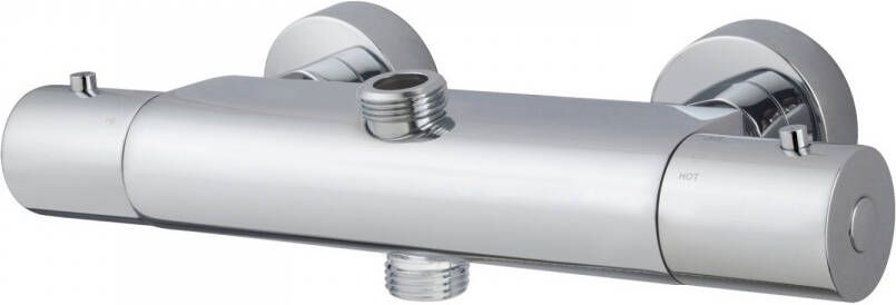 Wiesbaden Douchekraan Caral | Opbouw | Thermostaatkraan | 1-weg | hoh 15 cm | 2-knops | Rond | Chroom - Foto 6