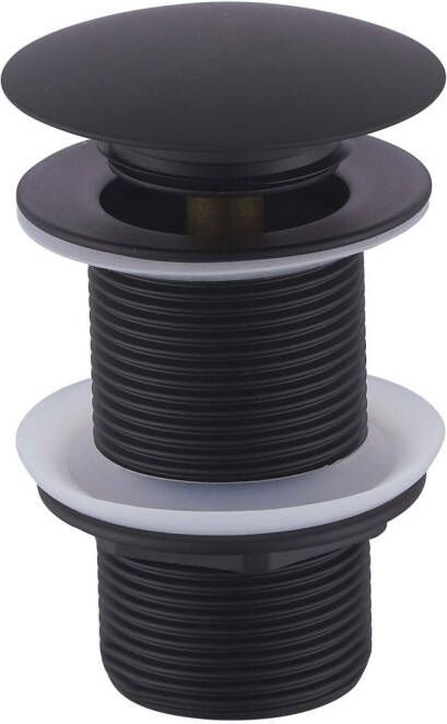 Wiesbaden Caral clickwaste afvoerplug verlengd 5 4" mat zwart 33.4473
