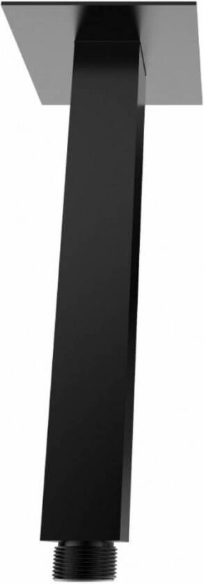 Wiesbaden Douchearm Rombo | 15 cm | Plafond montage | Messing | Vierkant | Zwart mat - Foto 2
