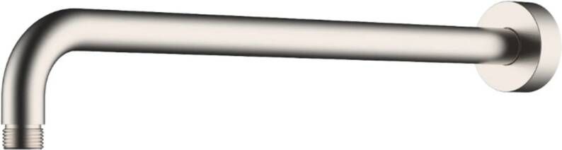 Wiesbaden Caral luxe douche-arm rond muurbevestiging 35 cm geborsteld staal
