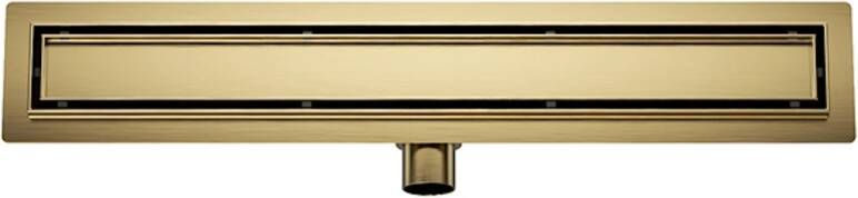 Wiesbaden Douchegoot met Tegelrooster en Flens Suus 70x7 cm Geborsteld Messing