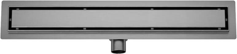 Wiesbaden Douchegoot met Tegelrooster en Flens Suus 90x7 Cm Gunmetal