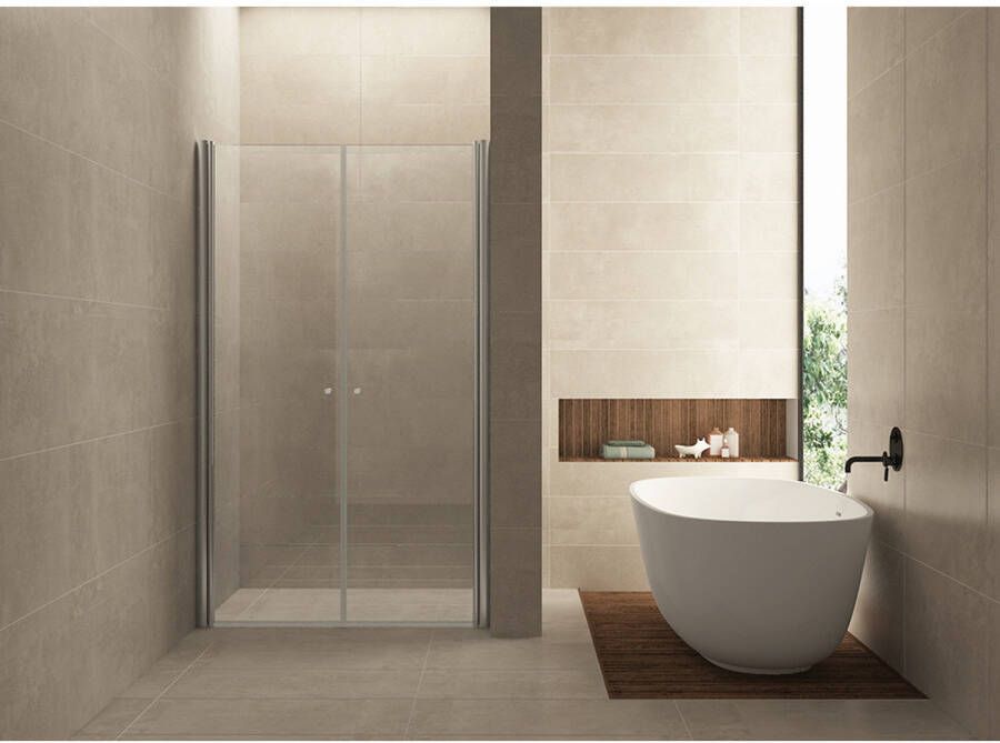 Wiesbaden Douchedeur Arizona Nisdeur Pendeldeur Draaideur 120x200cm Antikalk Helder Glas Chroom Profiel 6mm Veiligheidsglas Easy Clean - Foto 6