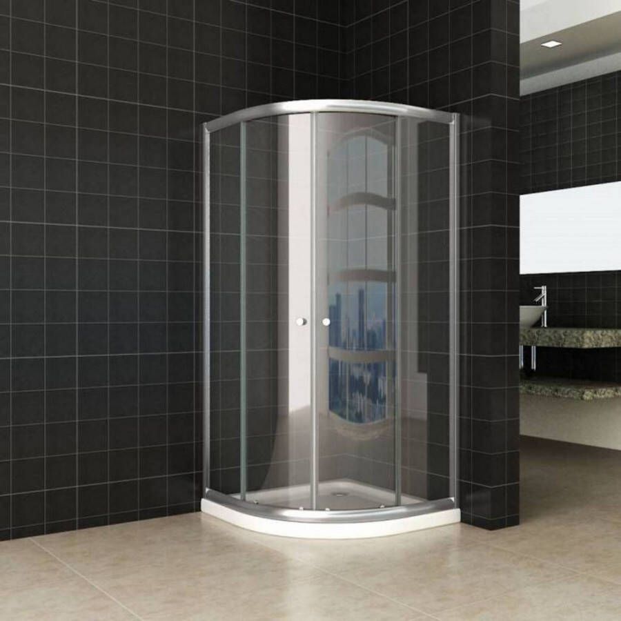 Xellanz Douchecabine Eco Kwartrond Schuifdeur 90x90x190cm Helder Glas Chroom Profiel 5mm Veiligheidsglas Easy Clean - Foto 3