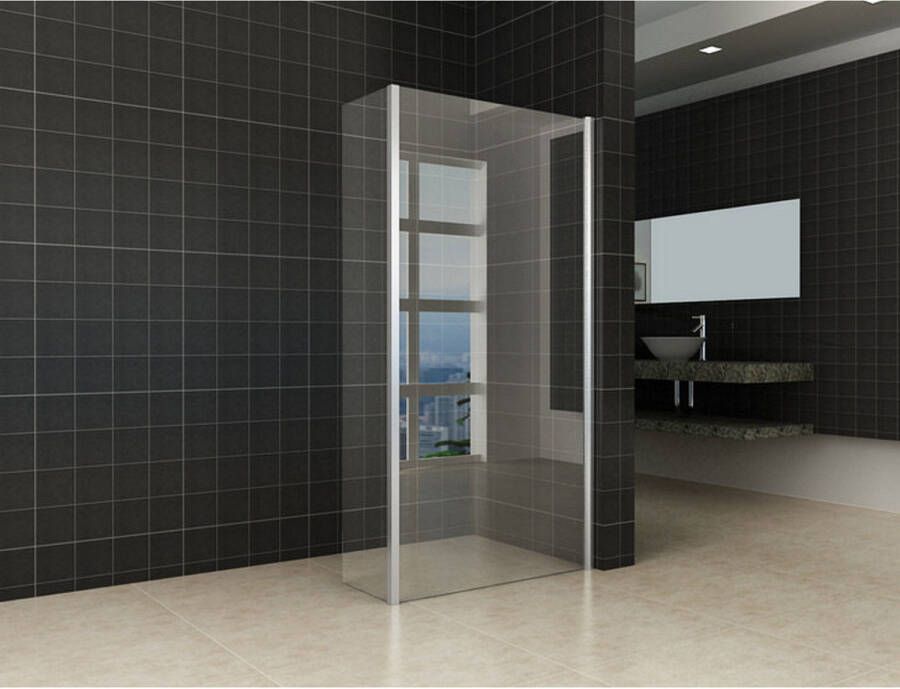 Xellanz Inloopdouche Eco met Zijwand 120x200cm 30x200cm Antikalk Helder Glas Chroom Profiel 8mm Veiligheidsglas Easy Clean - Foto 2