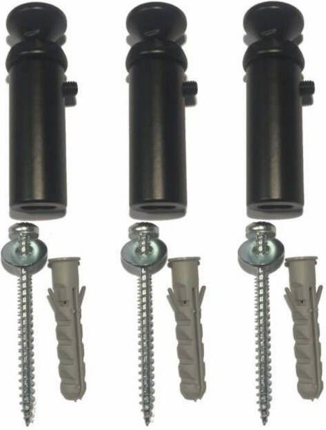 Badkamerdepot Elara Bevestiging set tbv de 760 1185 1817 Mat Zwart (3 stuks) - Foto 3